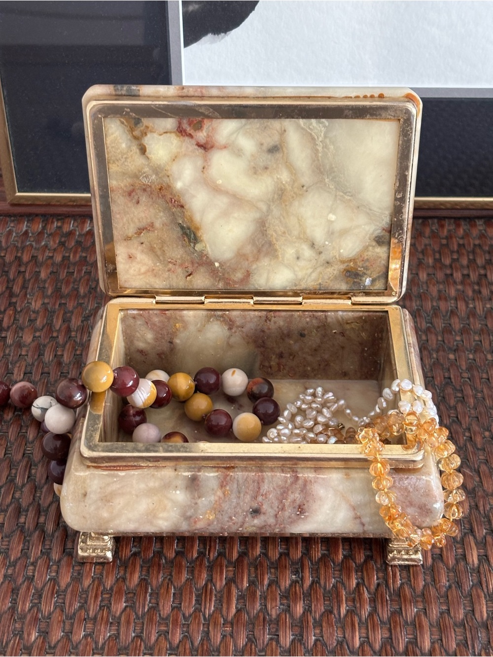 Vintage Marble Jewelry Box